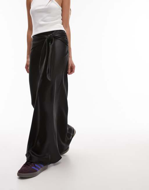 Circle satin 2025 maxi skirt