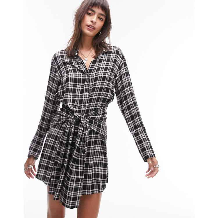 Topshop pleated best sale mini shirt dress