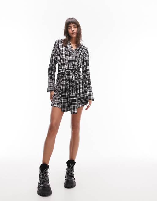 Topshop tie front mini dress sale