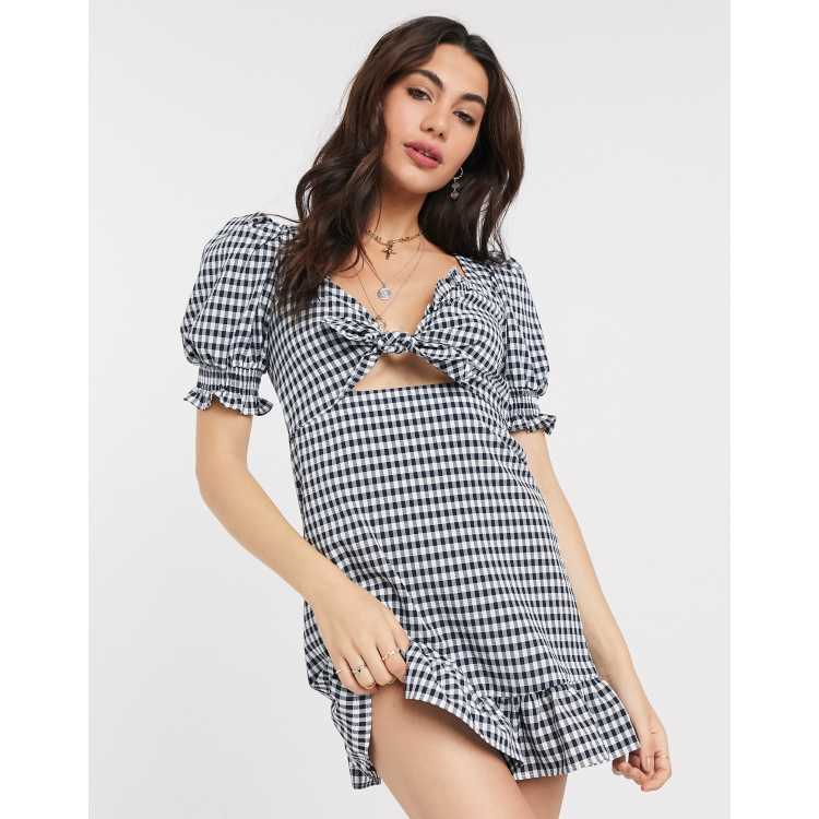 Topshop tie 2025 front mini dress