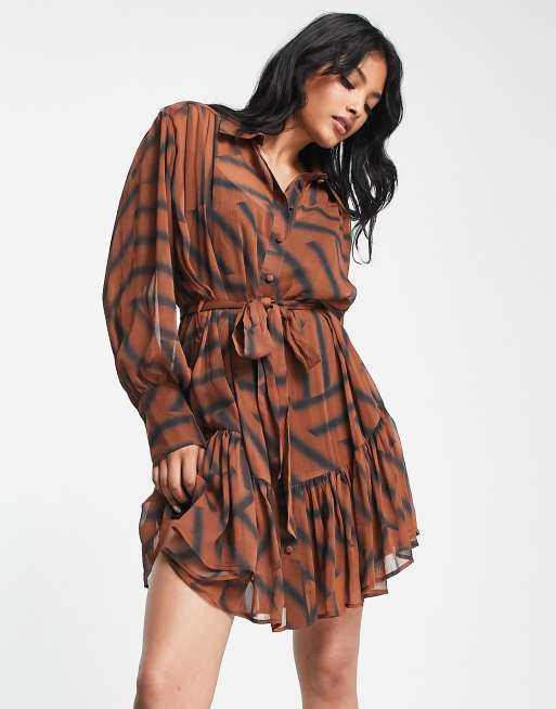 Leopard print outlet shirt dress topshop