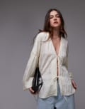 [Topshop] Topshop tie front top in buttermilk-Yellow 8 Buttermilk