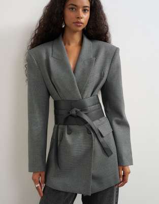 Topshop Tie Real Leather Waist Belt In Black
