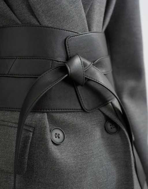 Topshop tie real leather waist belt in black, 2 of 3