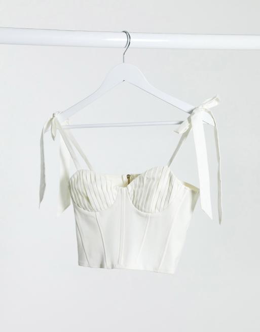 Tie shoulder best sale crop top