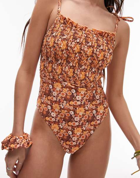 Wolf & Whistle Curve monowire swimsuit in animal print