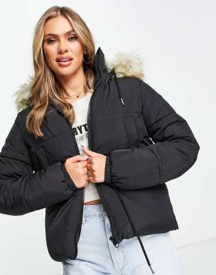black womens puffer coat