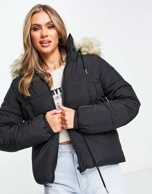 Topshop faux hotsell fur puffer jacket