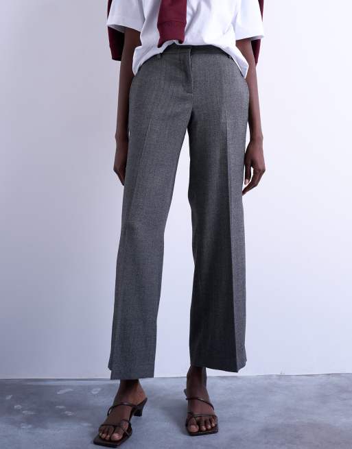 Topshop – Tief sitzende, lockere Hose in Grau mit geradem Schnitt, 2 von 5