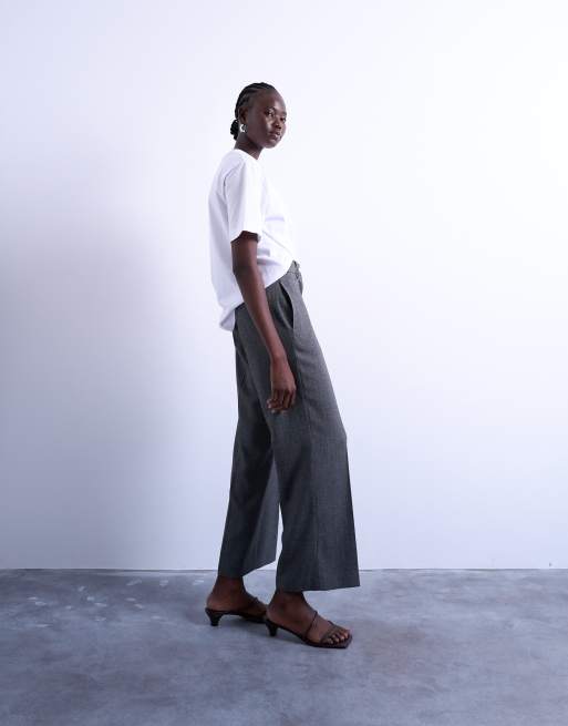 Topshop – Tief sitzende, lockere Hose in Grau mit geradem Schnitt, 5 von 5