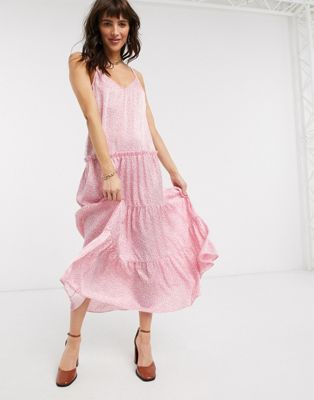 topshop pink midi dress