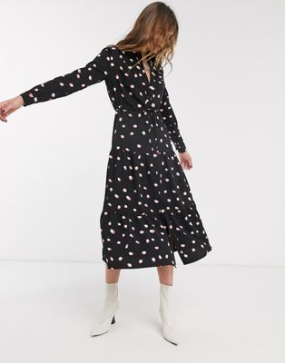 black and white spotty dress topshop