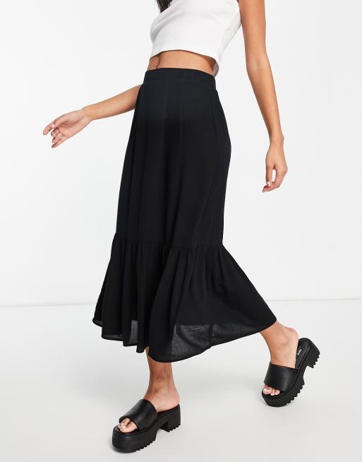 Topshop tiered skirt in black | ASOS