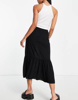 topshop tiered midi skirt