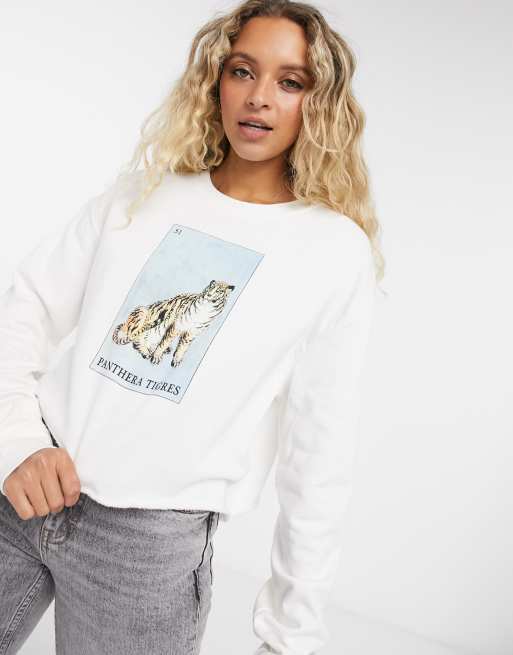 Tiger sweatshirt in Ecru