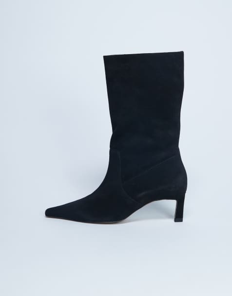 Topshop - Tiggy - Stivali tubolari premium in camoscio neri - view 1