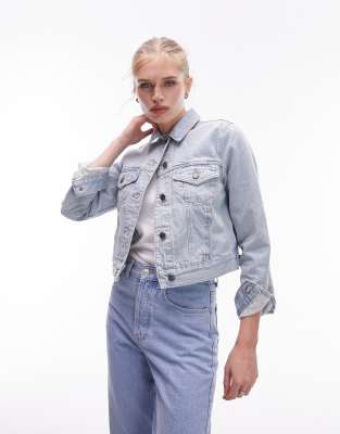 Topshop - Tilda - Ausgeblichene Jeansjacke-Blau