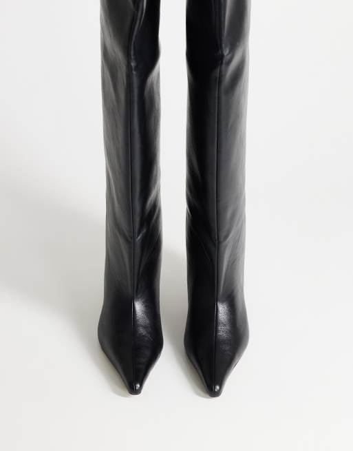 Topshop Tilly bottes cuissardes très larges à talon chaton noires, 3 de 4
