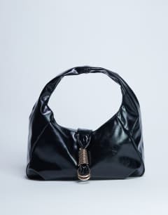 Tilly metal hardware slouchy tote bag in black