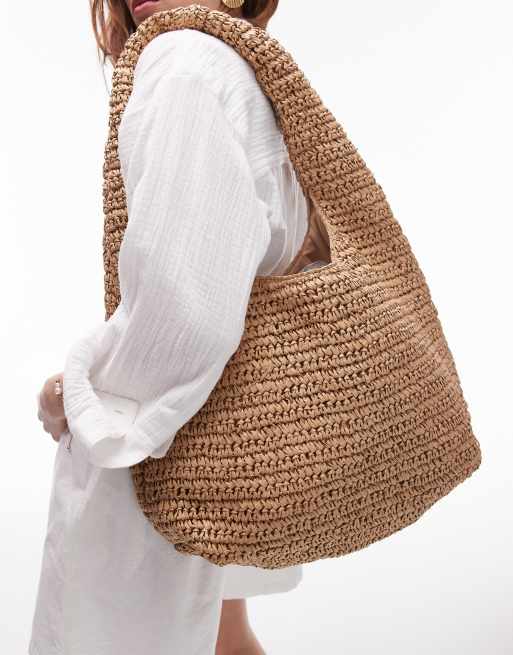 Topshop – Tilly – Schultertasche aus Stroh in Naturfarbe, 2 von 4