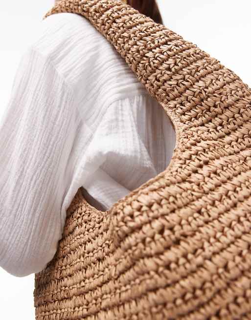 Topshop – Tilly – Schultertasche aus Stroh in Naturfarbe, 3 von 4