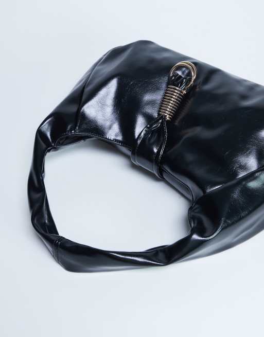 Topshop – Tilly – Weiche Tote-Bag in Schwarz mit Metalldetail, 2 von 4