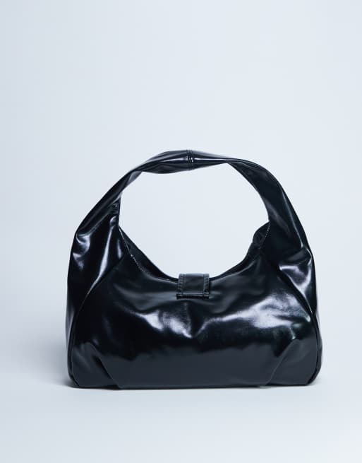 Topshop – Tilly – Weiche Tote-Bag in Schwarz mit Metalldetail, 4 von 4