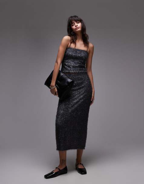 Topshop tinsel set in gunmetal - view 1