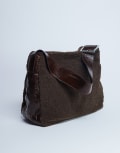 [Topshop] Topshop Tish shearling tote bag with contrast strap in chocolate-Brown One Size Chocolate