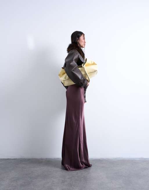 Topshop - Toby - Buisvormige tote tas in lichtgeel, 3 van 4