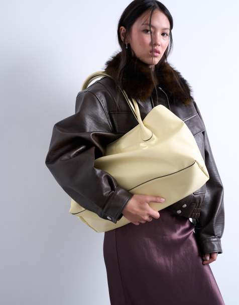 Topshop Toby tubler handle tote bag in buttermilk - view 1