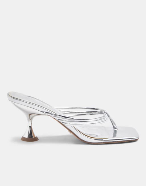 Asos silver kitten heels sale