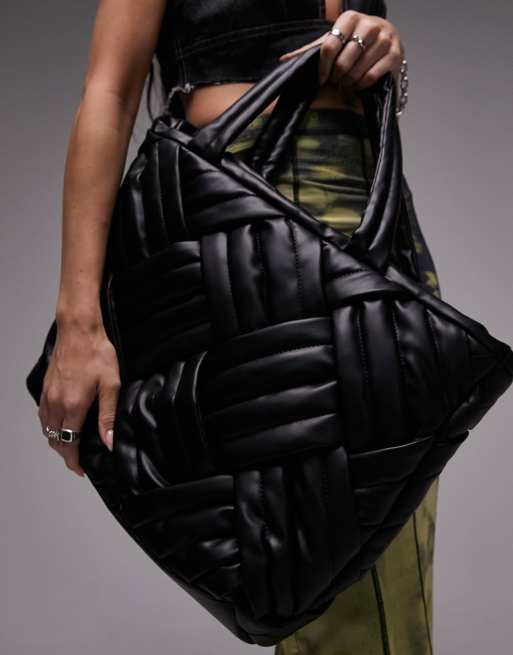 Topshop - Tolly - Borsa shopping oversize premium nera, 3 di 4