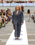 [Topshop] Topshop Tonic 80s double breasted oversized suit blazer in grey 12 grey