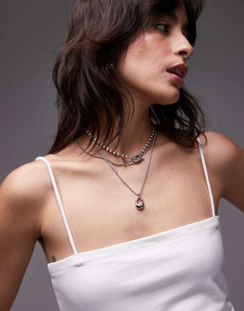 Topshop - Top a fascia bianco con spalline sottili - view 1