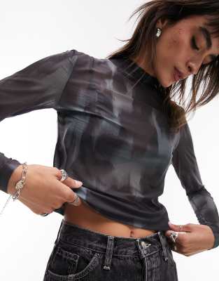Top Topshop Manches Longues Slogan « Romantique » - Taille 14 Occasion Très Bon État