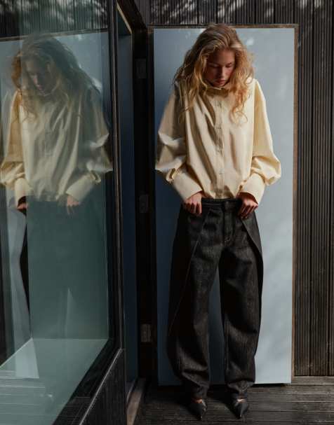 Topshop top a portafoglio denim lavaggio nero - view 1