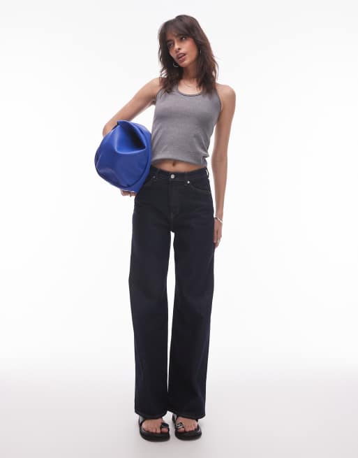 Topshop - Top allacciato al collo grigio mélange a coste, 3 di 4