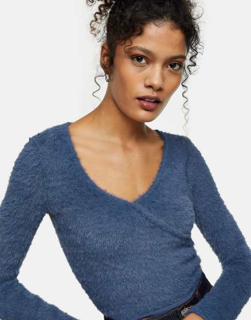 Topshop - Top avvolgente e morbido color indaco