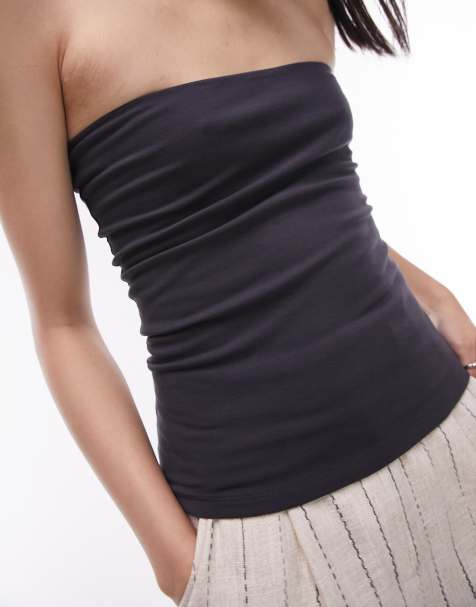 Topshop - Top bandeau long - Ardoise - view 1