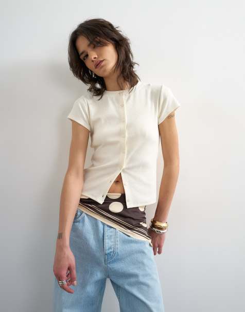 Topshop - Top color crudo abotonado de manga corta - view 1