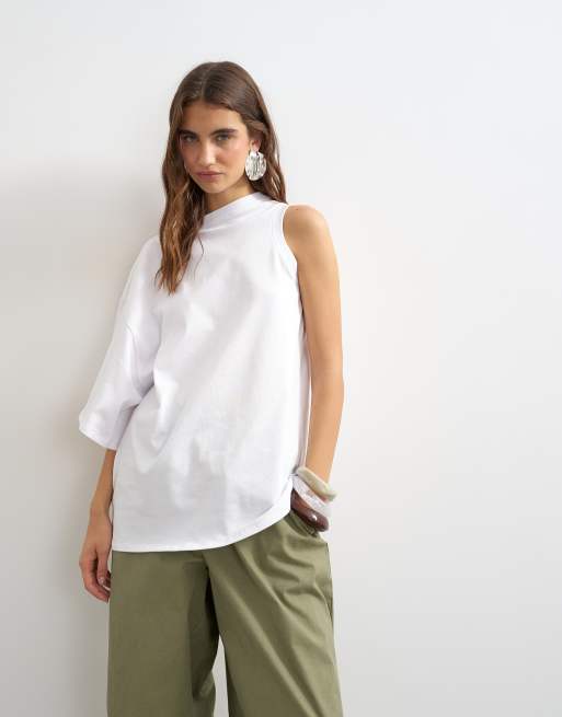 Topshop - Top color crudo estilo capa con diseño distorsionado
