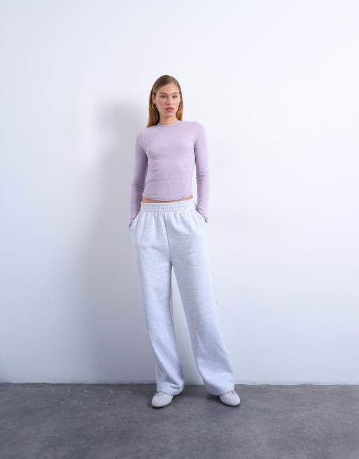 Topshop - Top côtelé à manches longues et ourlet arrondi - Lilas, 2 de 4