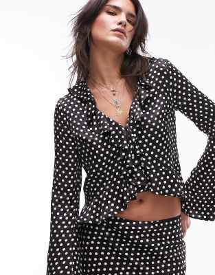 Top à Volants Gris Et Blanc HIGH USE Taille 36 - Neuf Avec étiquettes - En Viscose
