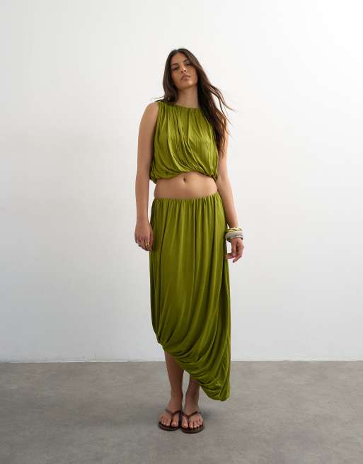 Topshop - Top drapé coupe boule - Vert, 2 de 4