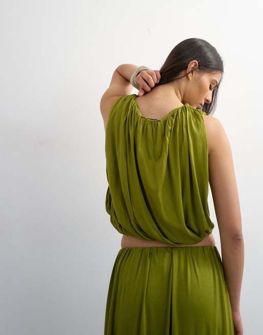 Topshop - Top drapé coupe boule - Vert, 4 de 4