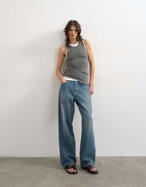 Topshop - Top drapé double épaisseur - Anthracite, 2 de 4