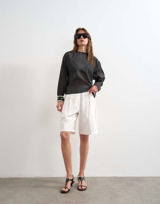 Topshop - Top en organza à encolure ronde - Noir, 2 de 4