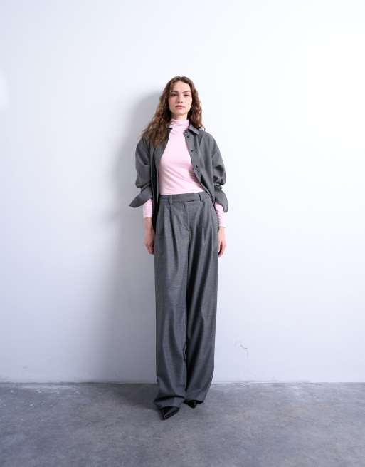 Topshop - Top en viscose à manches longues et col montant - Rose, 2 de 4