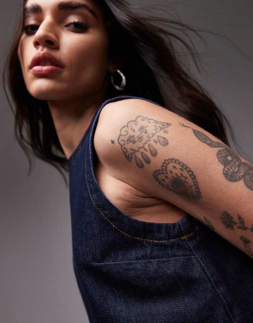 Topshop - Top habillé en denim - Indigo brut, 3 de 4